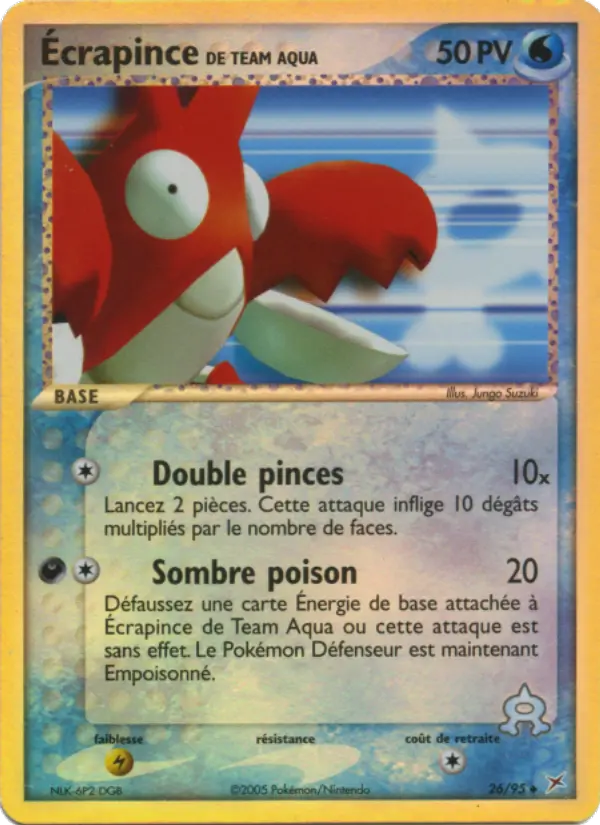 Écrapince de Team Aqua — carte 26 de l’extension EX Team Magma vs Team Aqua