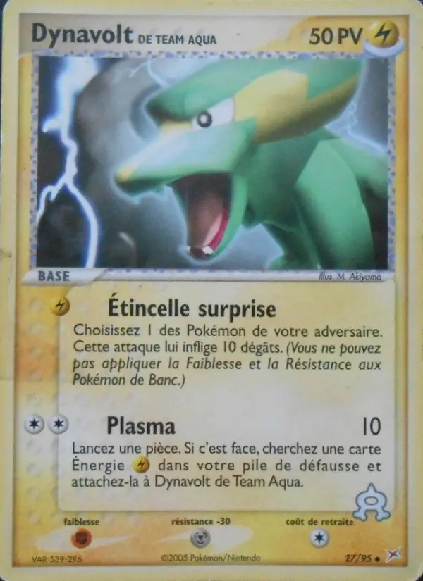 Dynavolt de Team Aqua — carte 27 de l’extension EX Team Magma vs Team Aqua