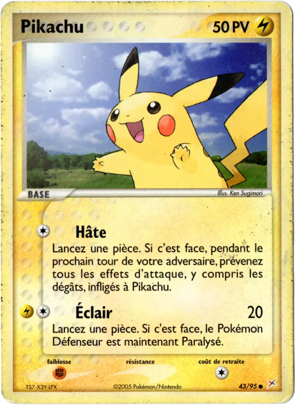 Pikachu — carte 43 de l’extension EX Team Magma vs Team Aqua