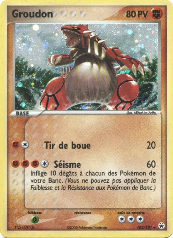 Groudon — carte 102 de l’extension EX Légendes Oubliées