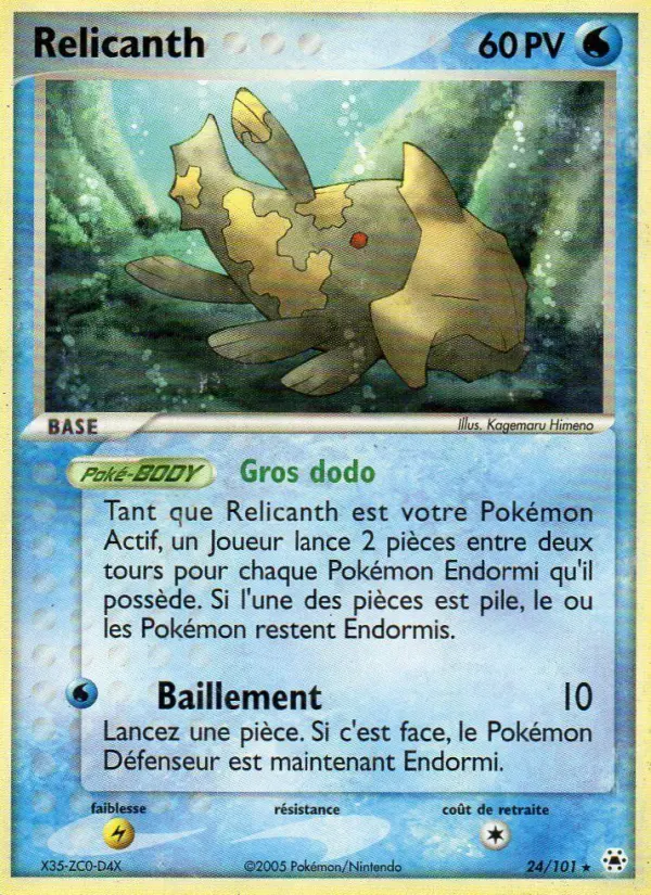 Relicanth — carte 24 de l’extension EX Légendes Oubliées