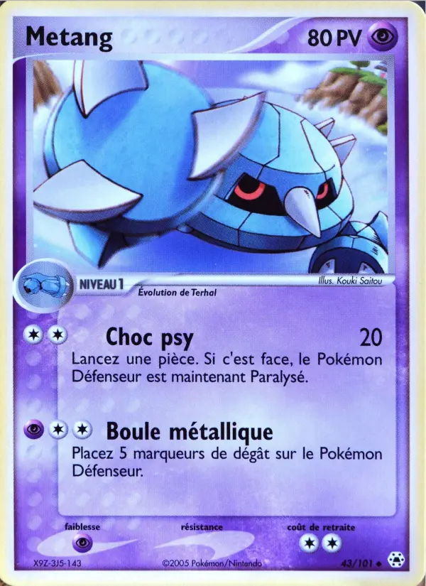 Metang — carte 43 de l’extension EX Légendes Oubliées