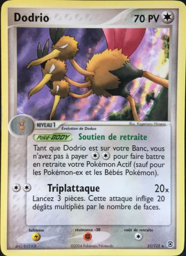 Dodrio — carte 21 de l’extension EX Rouge Feu & Vert Feuille