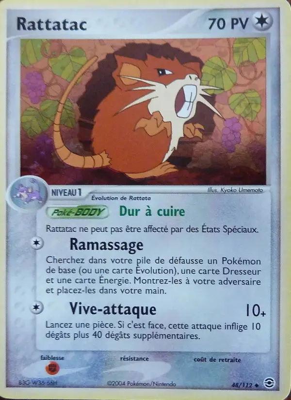 Rattatac — carte 48 de l’extension EX Rouge Feu & Vert Feuille