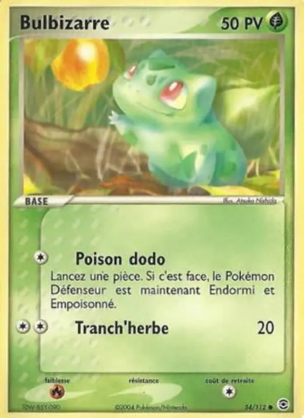 Bulbizarre — carte 54 de l’extension EX Rouge Feu & Vert Feuille