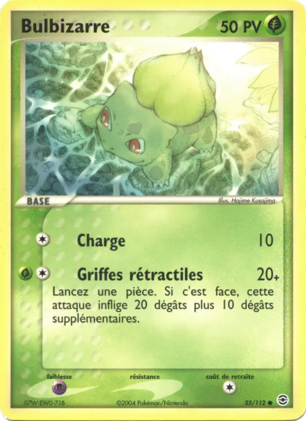 Bulbizarre — carte 55 de l’extension EX Rouge Feu & Vert Feuille