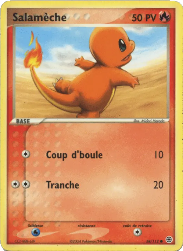 Salamèche — carte 58 de l’extension EX Rouge Feu & Vert Feuille