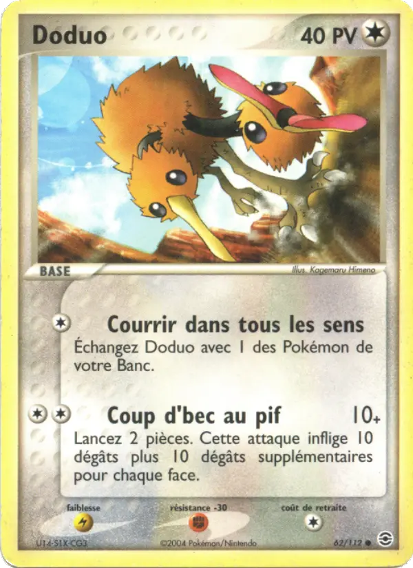 Doduo — carte 62 de l’extension EX Rouge Feu & Vert Feuille