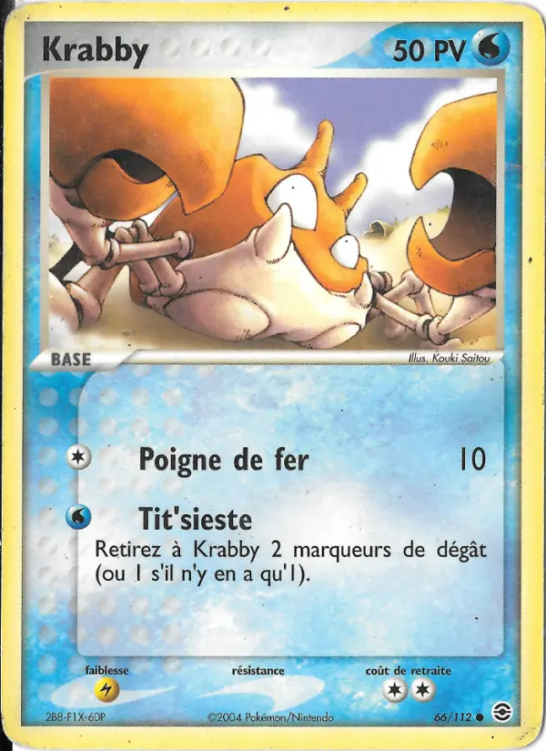 Krabby — carte 66 de l’extension EX Rouge Feu & Vert Feuille