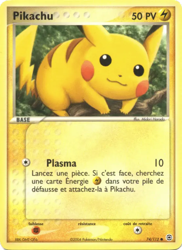 Pikachu — carte 74 de l’extension EX Rouge Feu & Vert Feuille