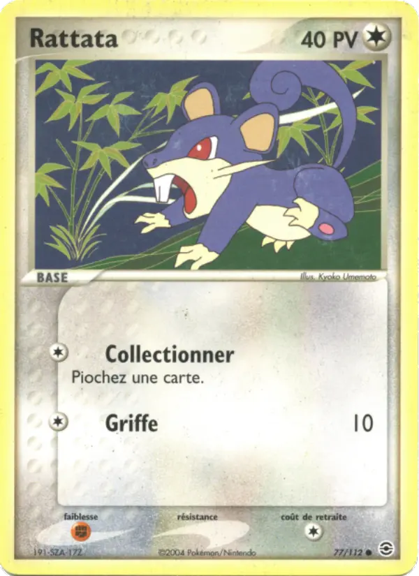 Rattata — carte 77 de l’extension EX Rouge Feu & Vert Feuille