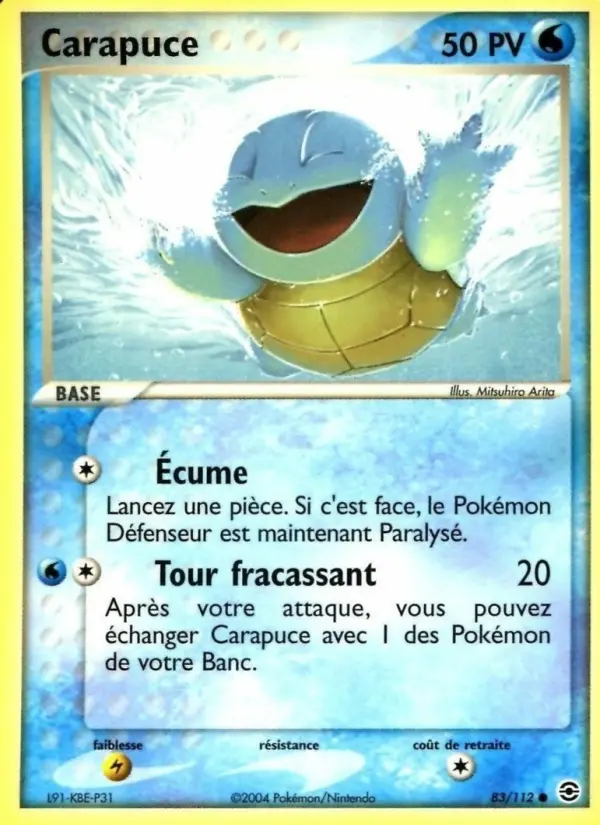 Carapuce — carte 83 de l’extension EX Rouge Feu & Vert Feuille