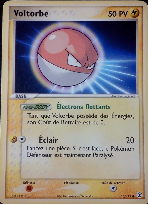 Voltorbe — carte 85 de l’extension EX Rouge Feu & Vert Feuille