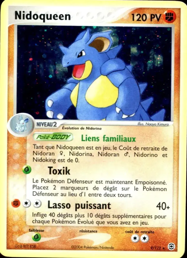 Nidoqueen — carte 9 de l’extension EX Rouge Feu & Vert Feuille