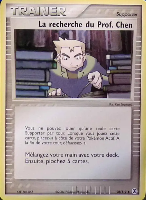 La recherche du Prof. Chen — carte 98 de l’extension EX Rouge Feu & Vert Feuille