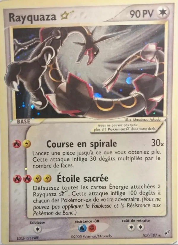 Rayquaza ☆ — carte 107 de l’extension EX Deoxys