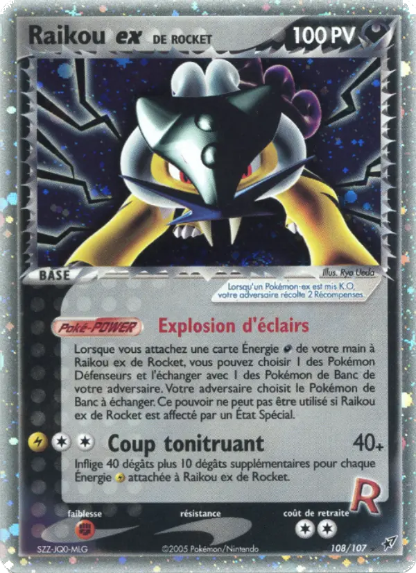 Raikou ex de Rocket — carte 108 de l’extension EX Deoxys