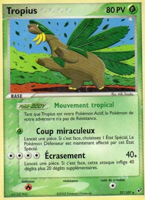 Tropius — carte 27 de l’extension EX Deoxys