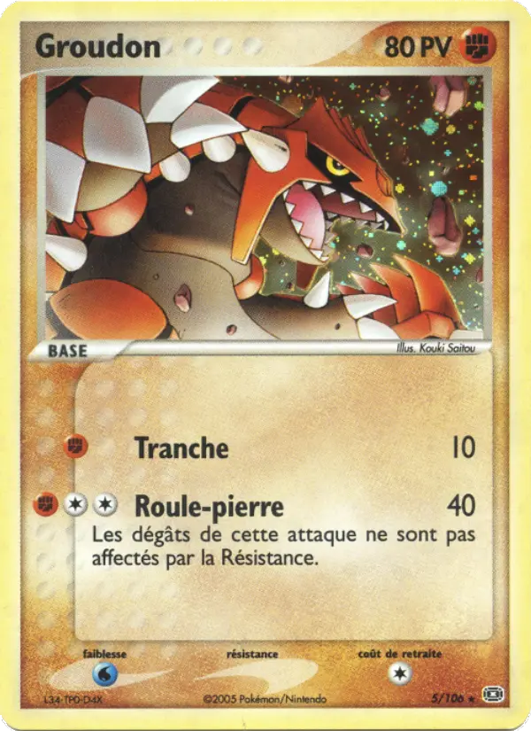 Groudon — carte 5 de l’extension EX Émeraude