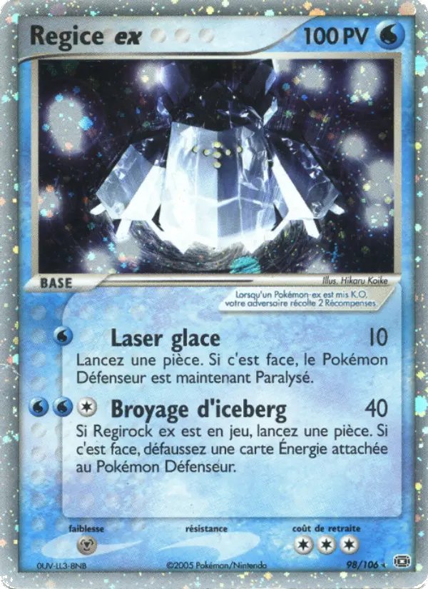 Regice ex — carte 98 de l’extension EX Émeraude