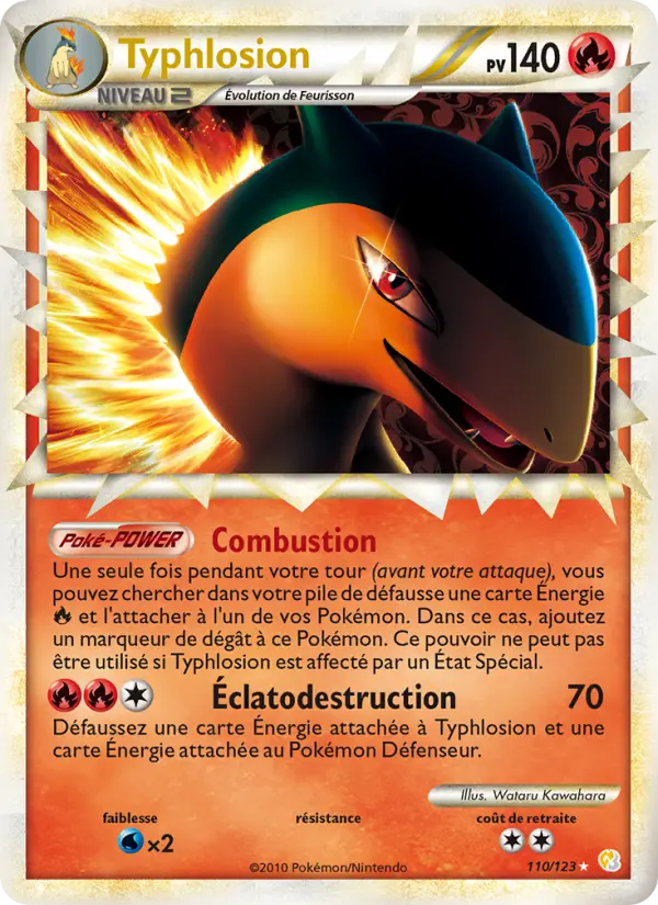 Typhlosion — carte 110 de l’extension HeartGold SoulSilver