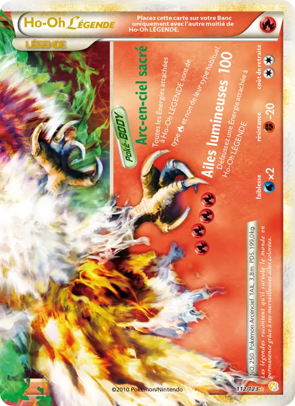 Ho-Oh LÉGENDAIRE — carte 112 de l’extension HeartGold SoulSilver