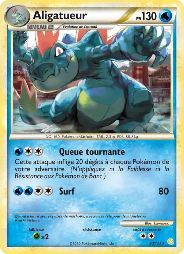 Aligatueur — carte 20 de l’extension HeartGold SoulSilver