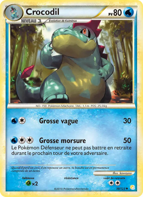 Crocodil — carte 38 de l’extension HeartGold SoulSilver