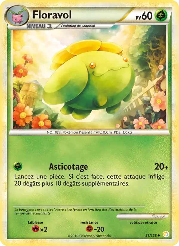 Floravol — carte 51 de l’extension HeartGold SoulSilver