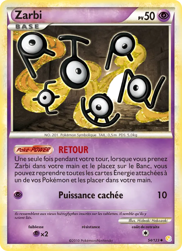 Zarbi — carte 54 de l’extension HeartGold SoulSilver