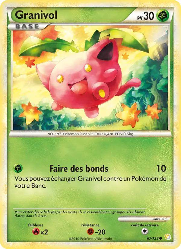 Granivol — carte 67 de l’extension HeartGold SoulSilver