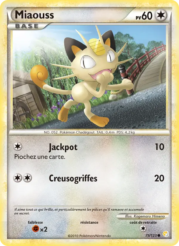 Miaouss — carte 75 de l’extension HeartGold SoulSilver