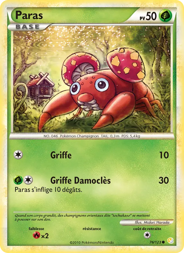 Paras — carte 76 de l’extension HeartGold SoulSilver