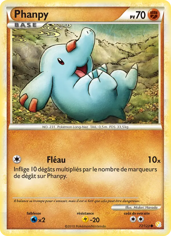 Phanpy — carte 77 de l’extension HeartGold SoulSilver