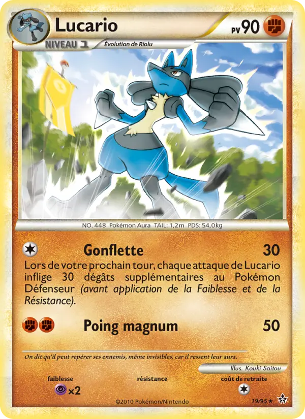 Lucario — carte 19 de l’extension Déchaînement