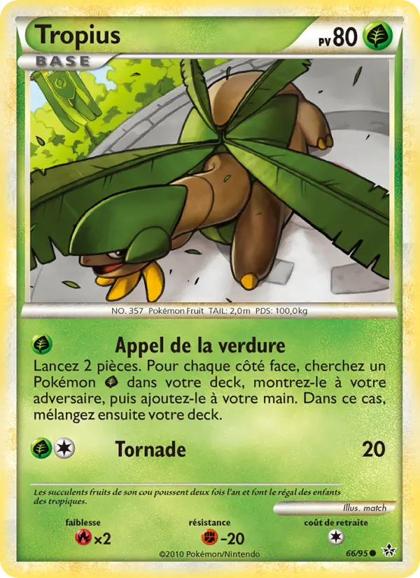 Tropius — carte 66 de l’extension Déchaînement