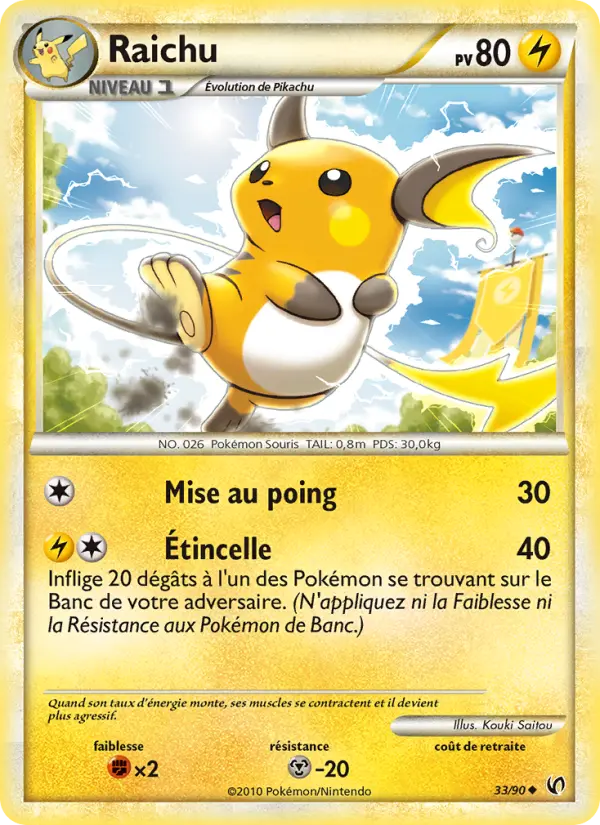 Raichu — carte 33 de l’extension Indomptable