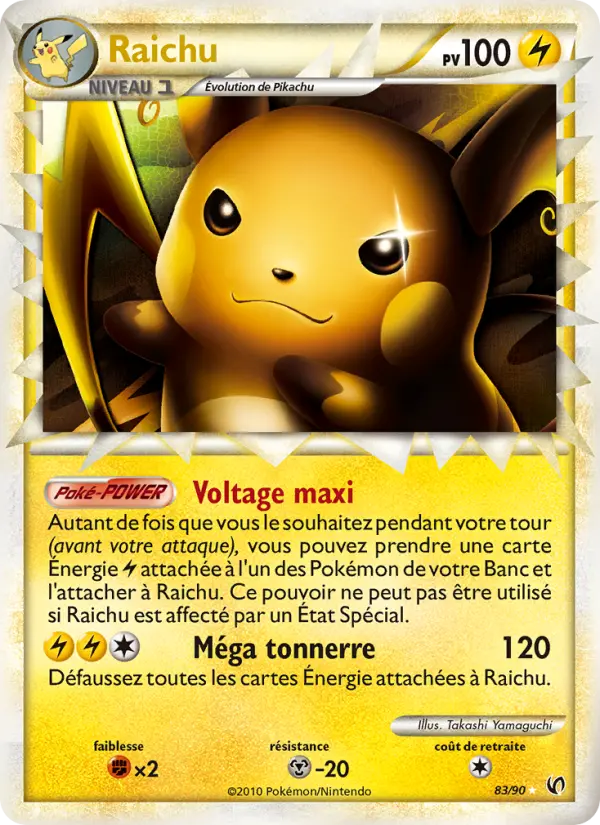 Raichu — carte 83 de l’extension Indomptable