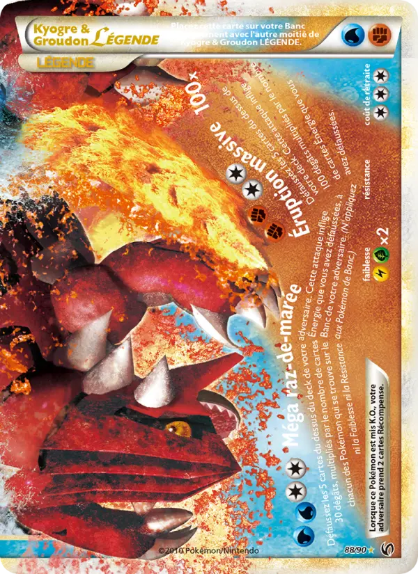 Kyogre & Groudon LÉGENDE — carte 88 de l’extension Indomptable