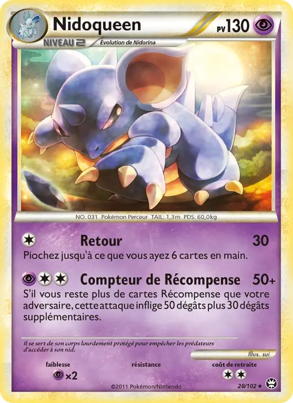 Nidoqueen — carte 28 de l’extension Triomphant