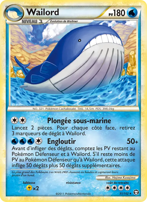 Wailord — carte 31 de l’extension Triomphant