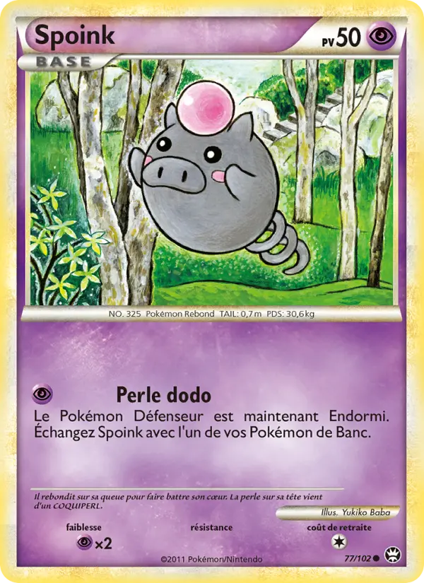 Spoink — carte 77 de l’extension Triomphant