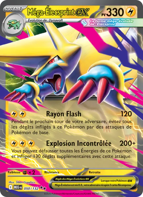 Méga-Élecsprint-ex — carte 050 de l’extension Méga-Évolution