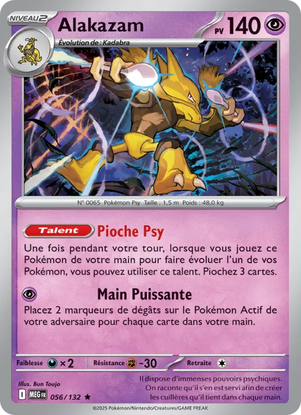 Alakazam — carte 056 de l’extension Méga-Évolution