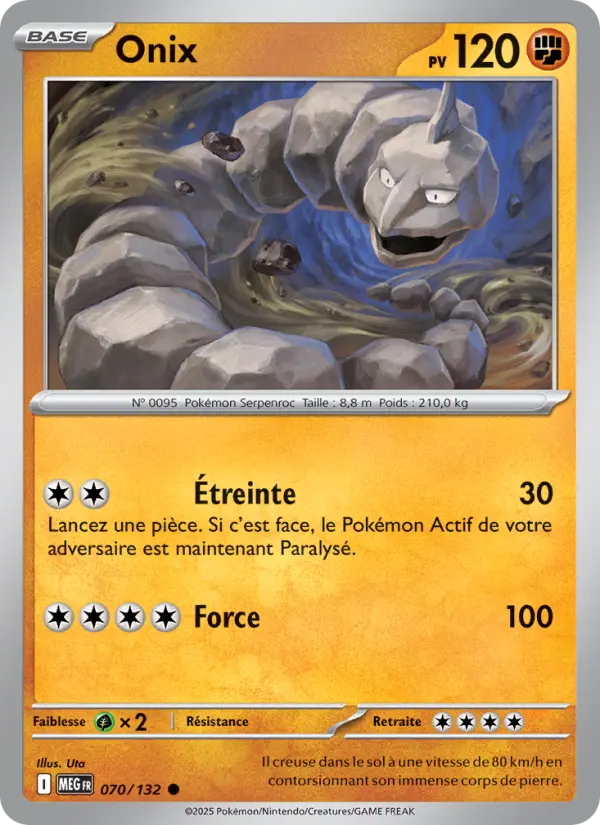 Onix — carte 070 de l’extension Méga-Évolution