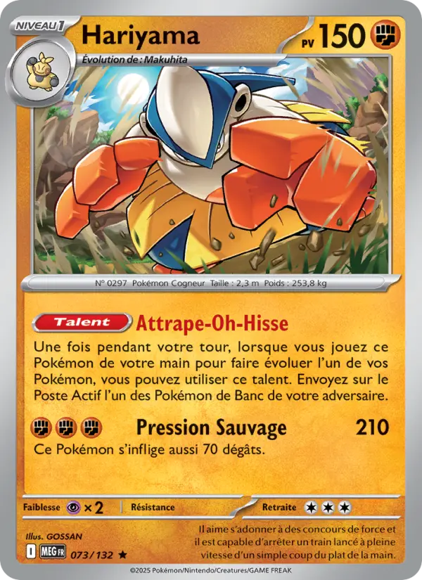 Hariyama — carte 073 de l’extension Méga-Évolution