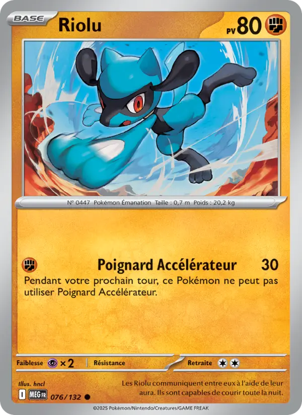 Riolu — carte 076 de l’extension Méga-Évolution