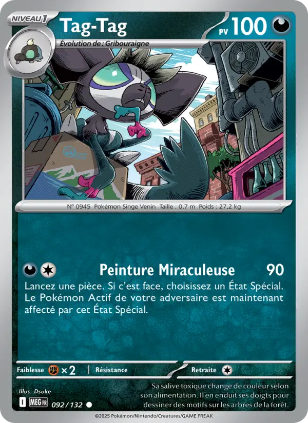 Tag-Tag — carte 092 de l’extension Méga-Évolution