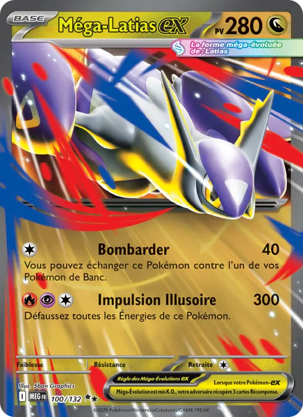 Méga-Latias-ex — carte 100 de l’extension Méga-Évolution