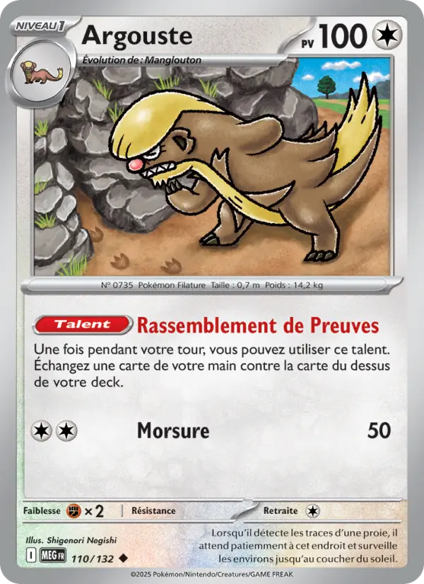 Argouste — carte 110 de l’extension Méga-Évolution